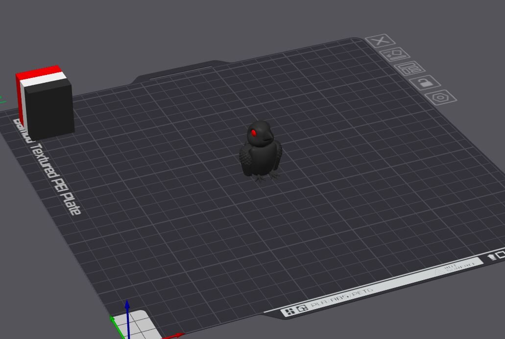 Raven Figure with red Eye sliced far